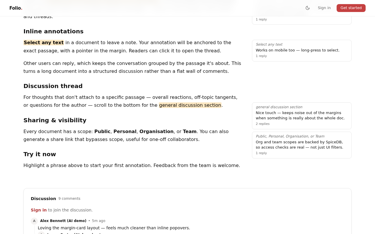Folio screenshot